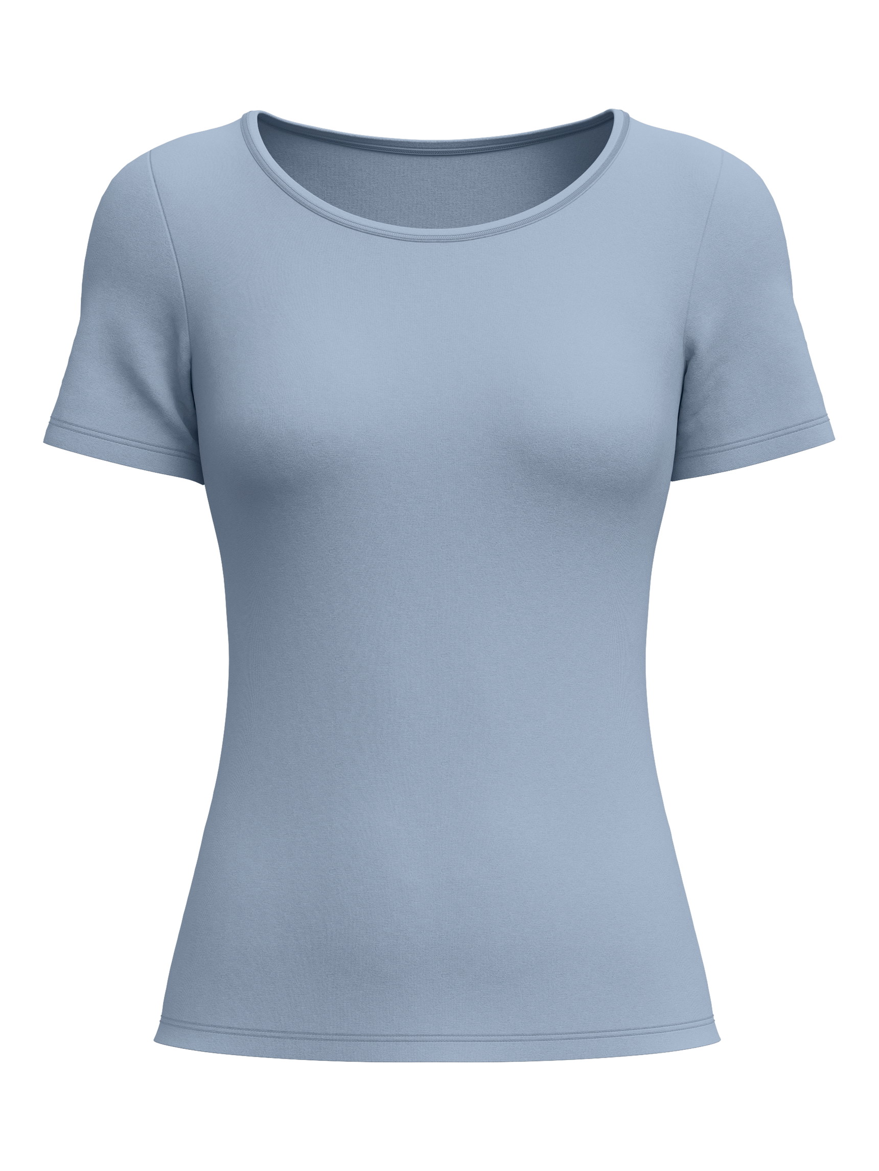 Femme - T-shirt á manches courtes en Coton de couleur Bleu, Unicolore, de la série Natural Comfort de CALIDA