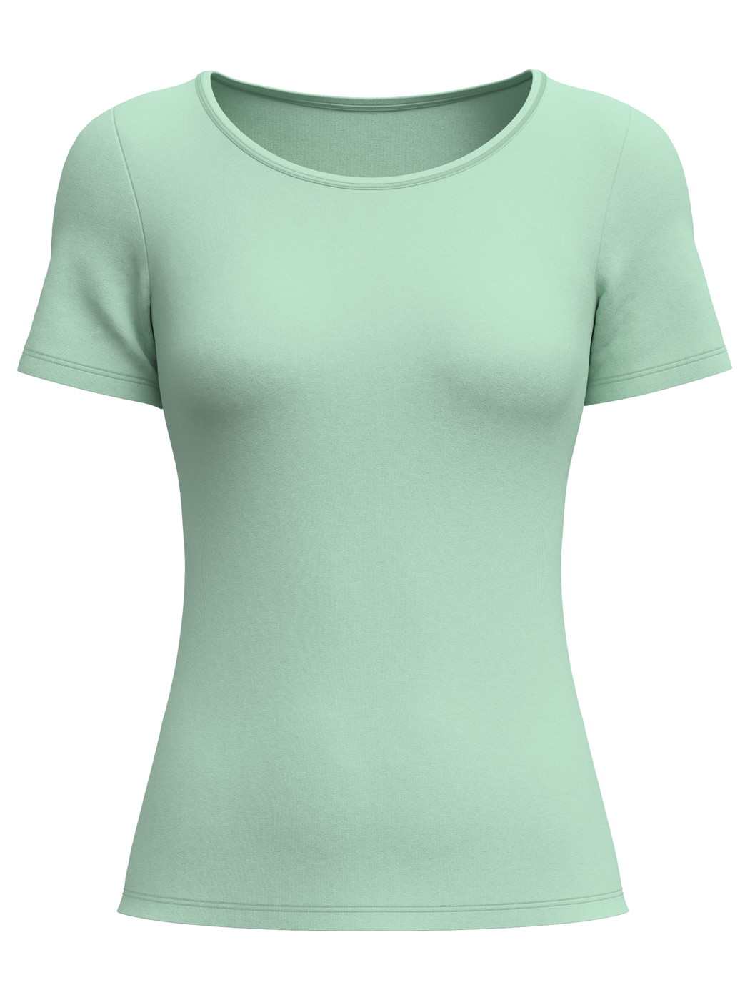 Femme - T-shirt á manches courtes en Coton de couleur Turquoise, Unicolore, de la série Natural Comfort de CALIDA
