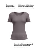 Damen - T-Shirt, Rundhals aus Baumwolle in Braun, Einfarbig aus Serie Natural Comfort von CALIDA
