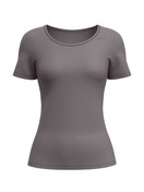 Femme - T-shirt á manches courtes en Coton de couleur Marron, Unicolore, de la série Natural Comfort de CALIDA