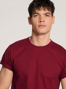 Uomo - Shirt a manica corta in 100% cotone di colore Rosso, Tinta unita, della serie Remix Basic Sleep di CALIDA, Dettaglio