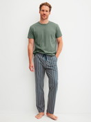 Men model is wearing Short-sleeved shirt made of 100% Cotton in Green, Unicoloured from the RMX Sleep Leisure series by CALIDA, Outfit