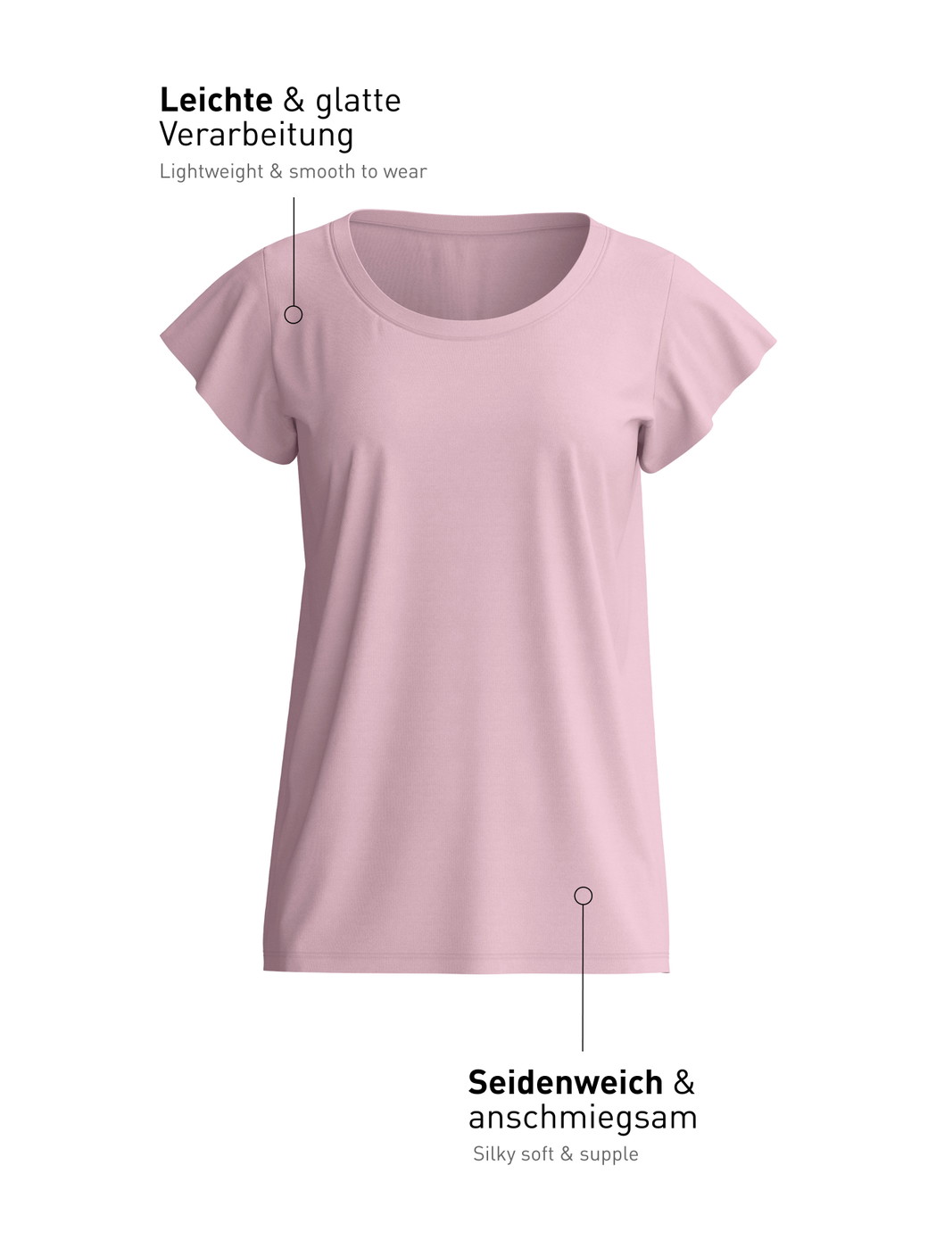 Damen - Kurzarm-Shirt aus Modal in Violett, Einfarbig aus Serie DSW Balancing von CALIDA
