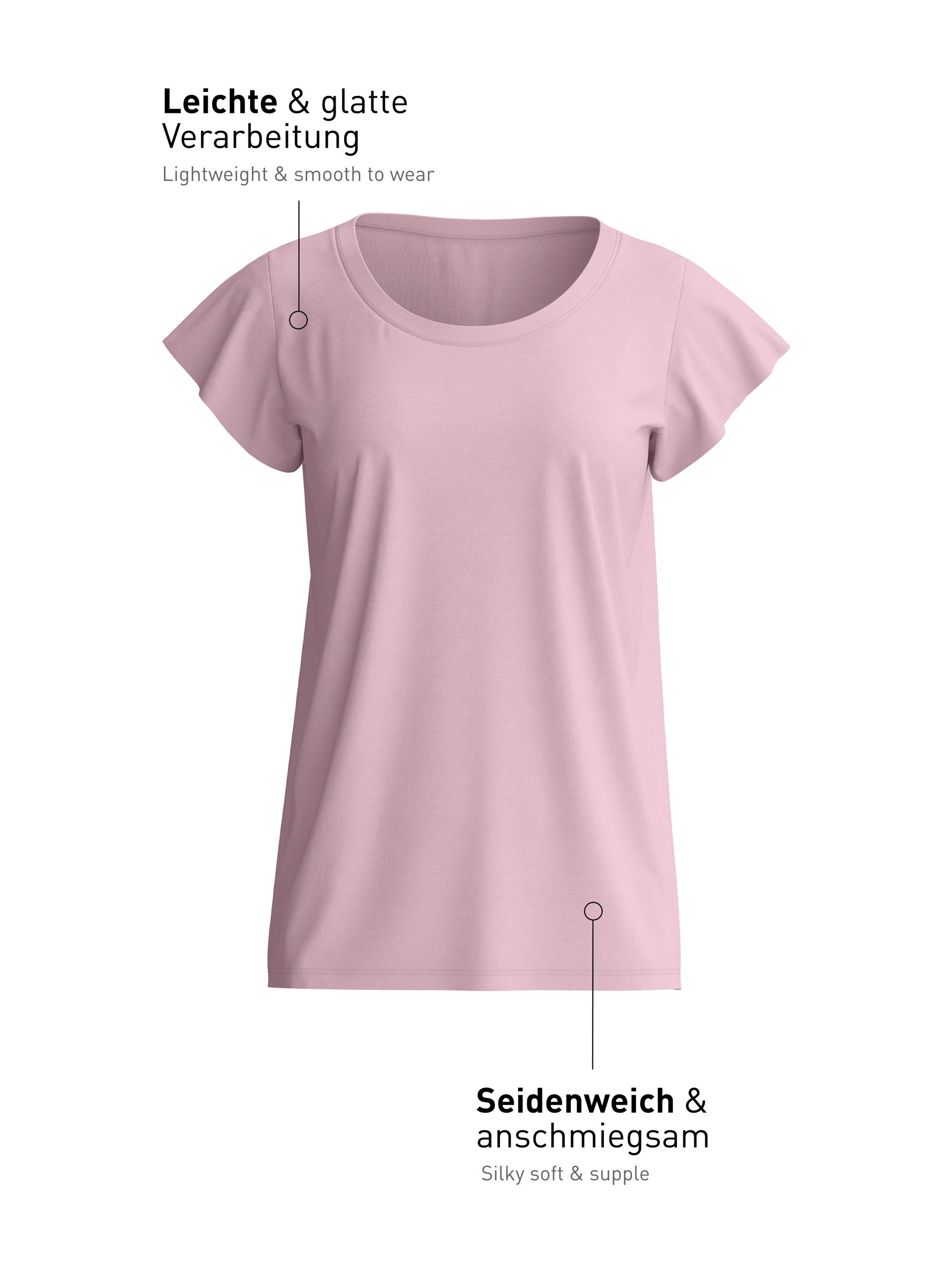 Femme - T-Shirt à manches courtes en Modal de couleur Violet, Unicolore, de la série DSW Balancing de CALIDA