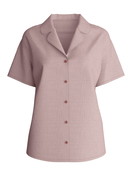 Women - Short-sleeved shirt with buttons made of 100% Cotton in Brown, Unicoloured, from the Favourites Tiles series by CALIDA