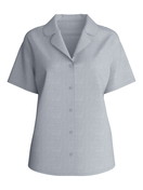 Women - Short-sleeved shirt with buttons made of 100% Cotton in Blue, Unicoloured, from the Favourites Tiles series by CALIDA