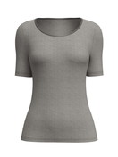 Damen - Kurzarm-Shirt aus Wolle-Seide aus Wolle in Grau, Einfarbig aus Serie True Confidence von CALIDA