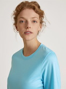 Le mannequin Femme porte le/la T-Shirt à manches courtes en Modal de couleur Turquoise, Unicolore, de la série Favourites Energy de CALIDA, Détail