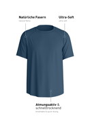 Herren - Kurzarm-Shirt aus Modal in Blau, Einfarbig aus Serie Balanced Day von CALIDA