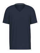 Herren - Kurzarm-Shirt, V-Neck aus 100% Baumwolle in Blau, Einfarbig aus Serie Remix Basic Sleep von CALIDA