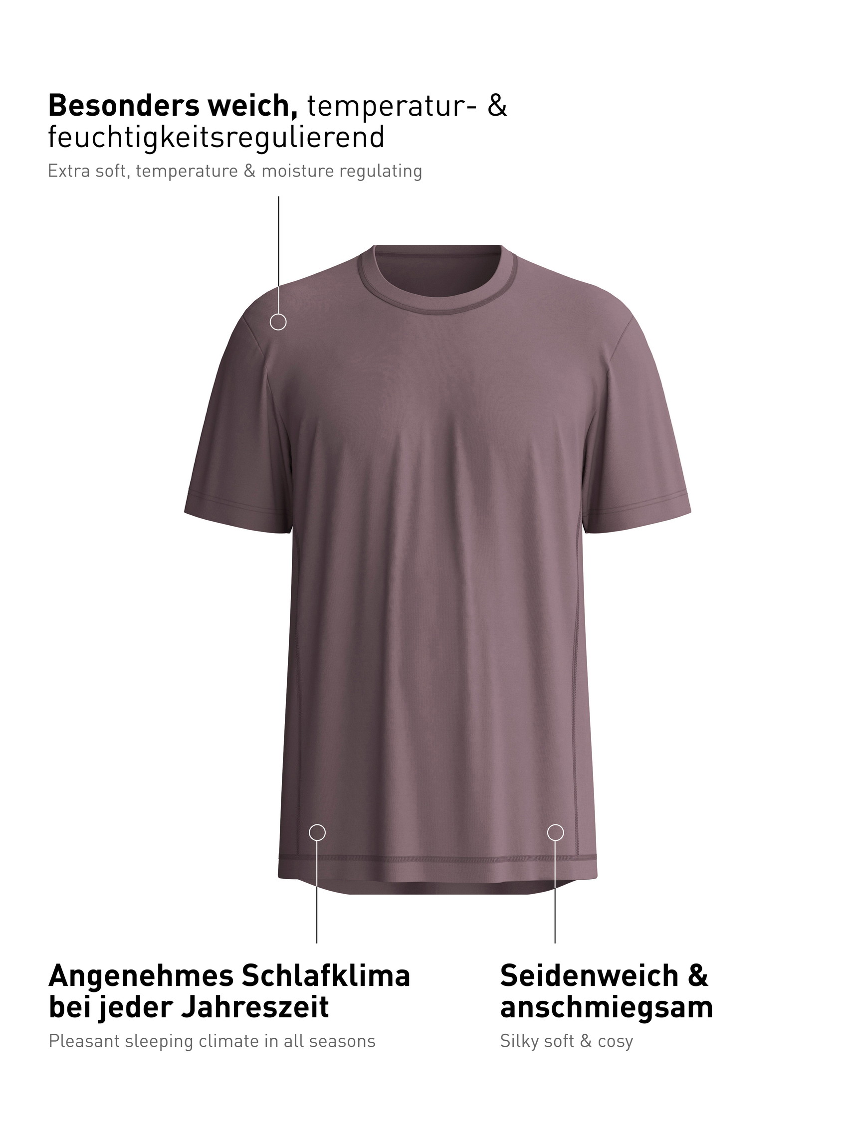 Men - Shirt short sleeve made of Modal in Brown, Unicoloured, from the DSW Balancing series by CALIDA