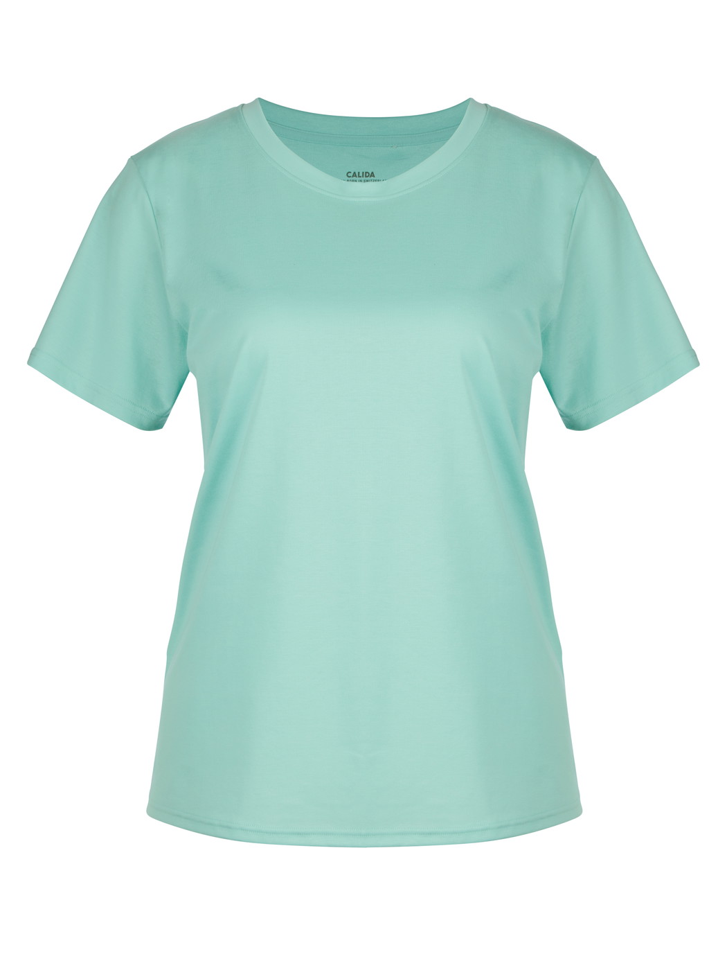 Femme - T-Shirt à manches courtes en 100% coton de couleur Turquoise, Unicolore, de la série Favourites Balance de CALIDA