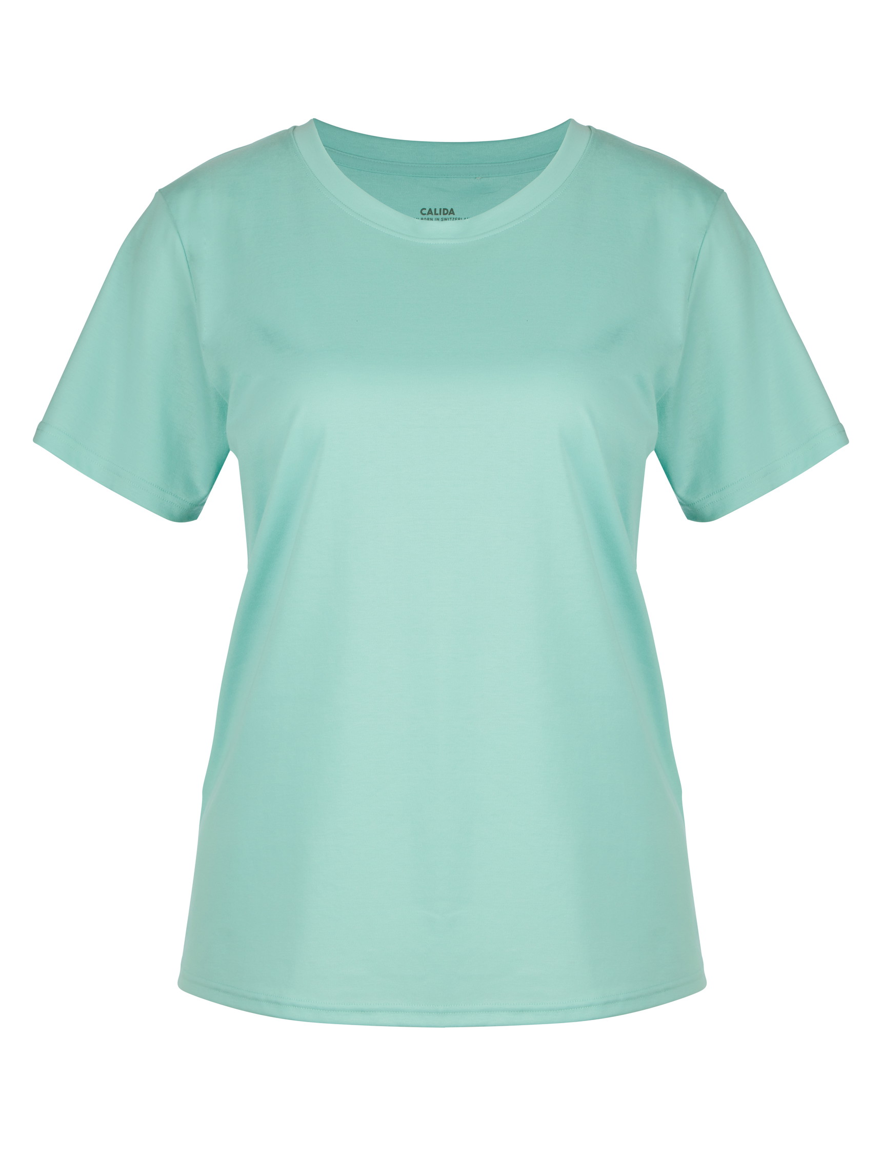 Women - Shirt short sleeve made of 100% Cotton in Turquoise, Unicoloured, from the Favourites Balance series by CALIDA