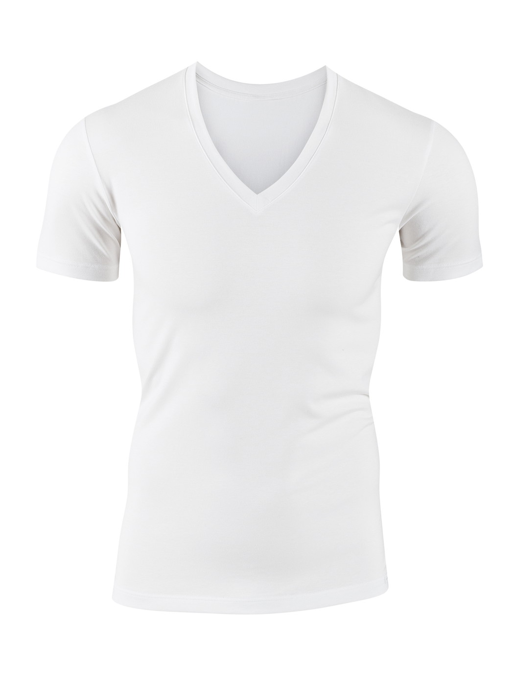 Homme - V-shirt en Coton de couleur Blanc, Unicolore, de la série Evolution de CALIDA