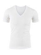 Homme - V-shirt en Coton de couleur Blanc, Unicolore, de la série Evolution de CALIDA