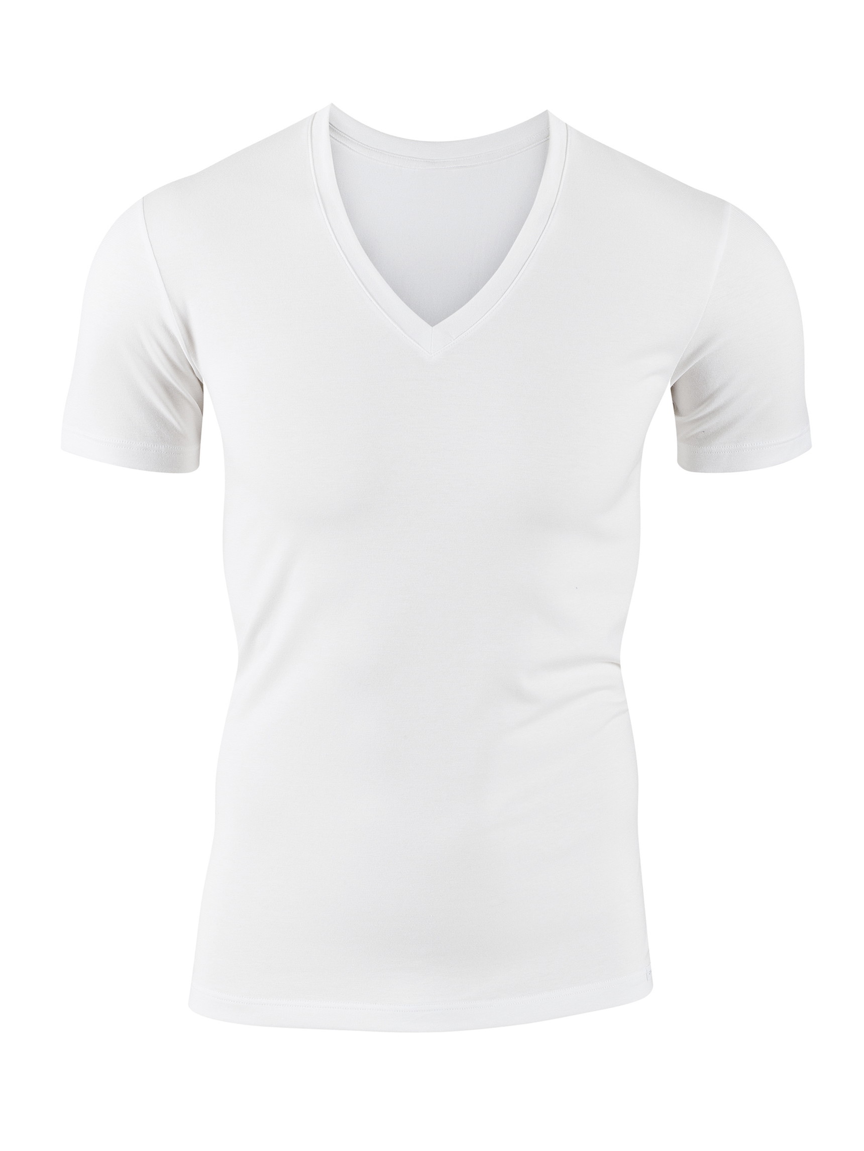 Uomo - V-shirt in Cotone di colore Bianco, Tinta unita, della serie Evolution di CALIDA