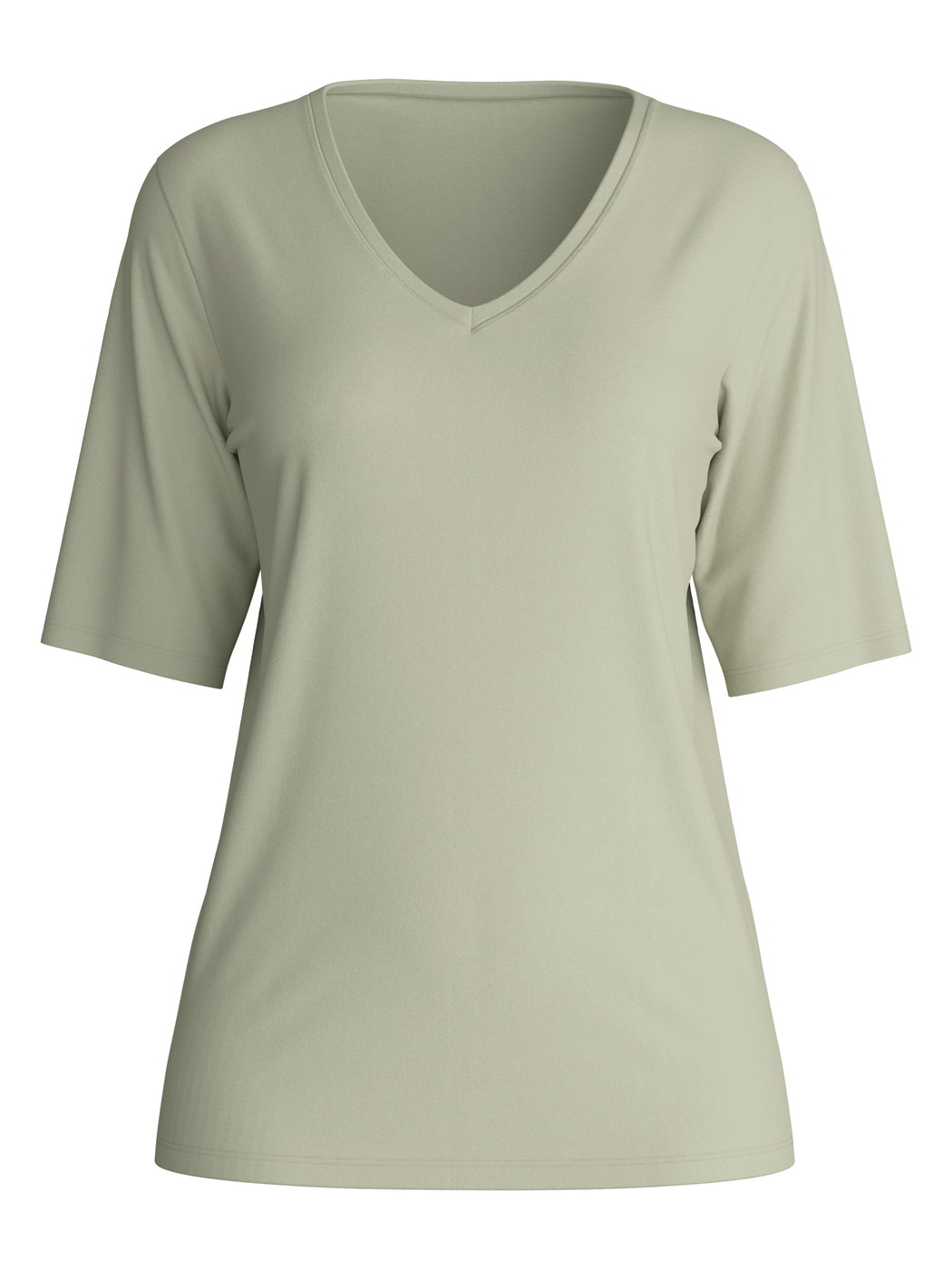 Femme - T-shirt à manches courtes en 100% coton de couleur Vert, Unicolore, de la série Favourites Arts de CALIDA