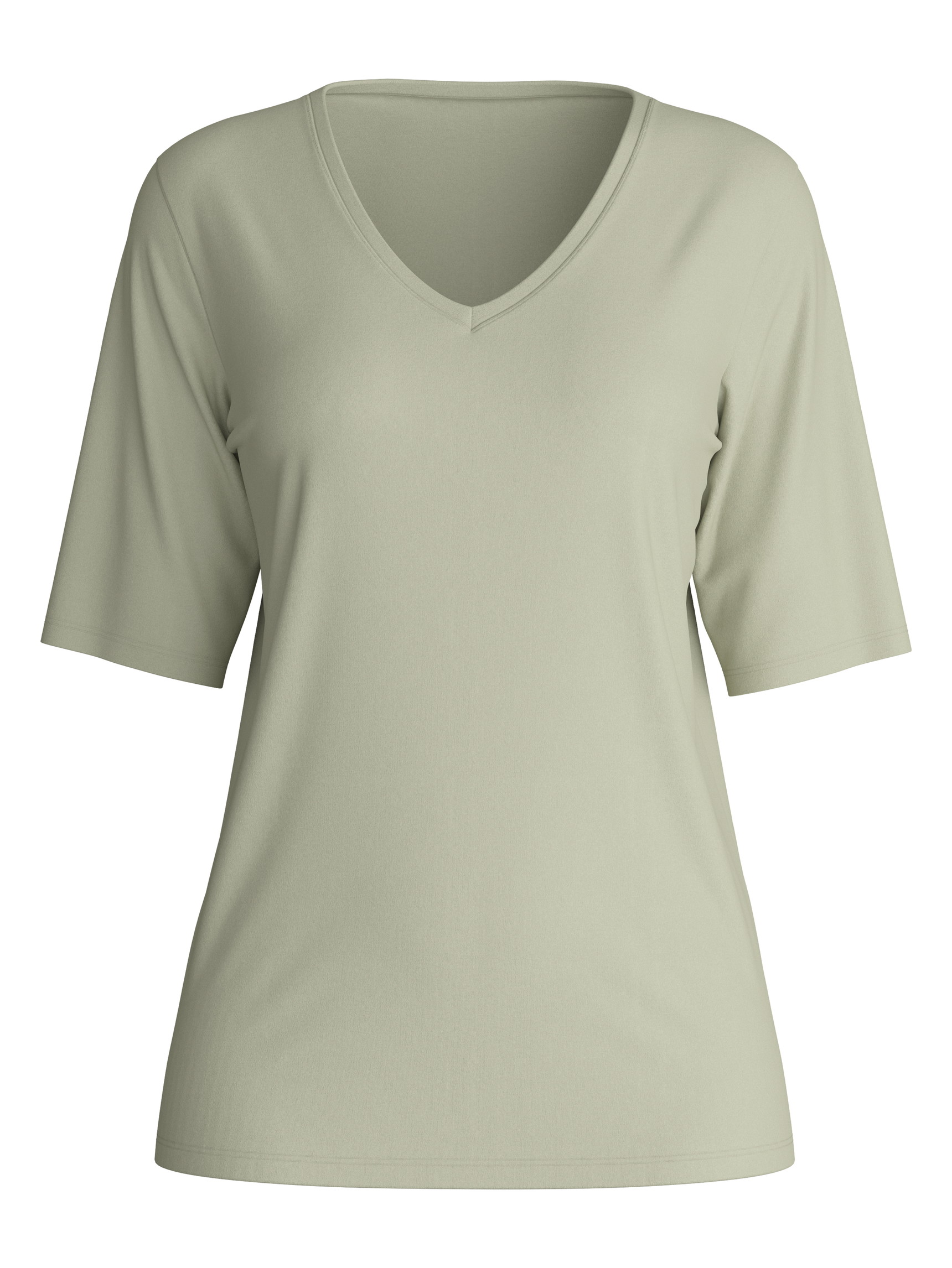 Damen - Kurzarm-Shirt aus 100% Baumwolle in Grün, Einfarbig aus Serie Favourites Arts von CALIDA