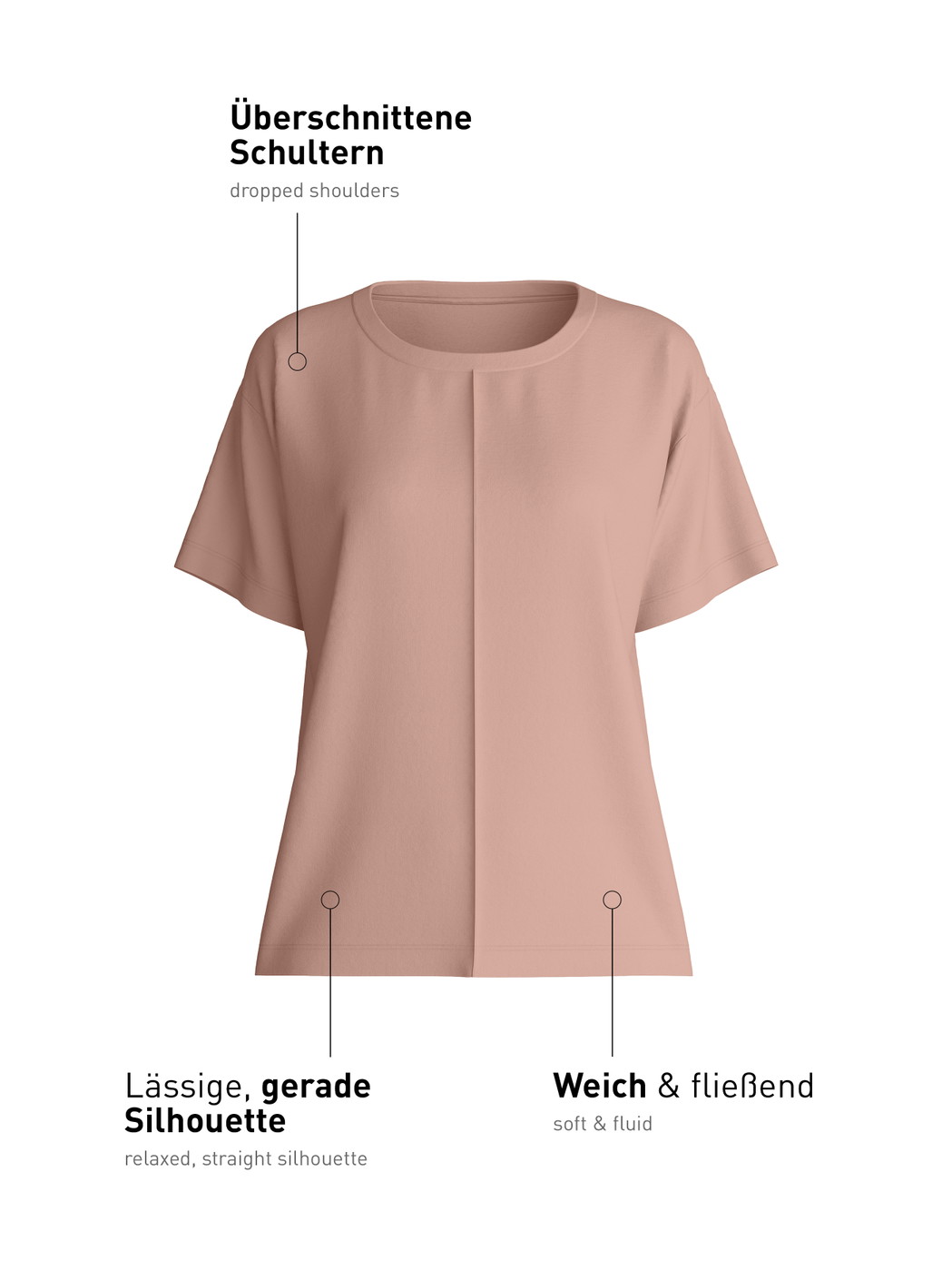 Damen - Kurzarm-Shirt aus Modal in Braun, Einfarbig aus Serie Natural Loungewear von CALIDA