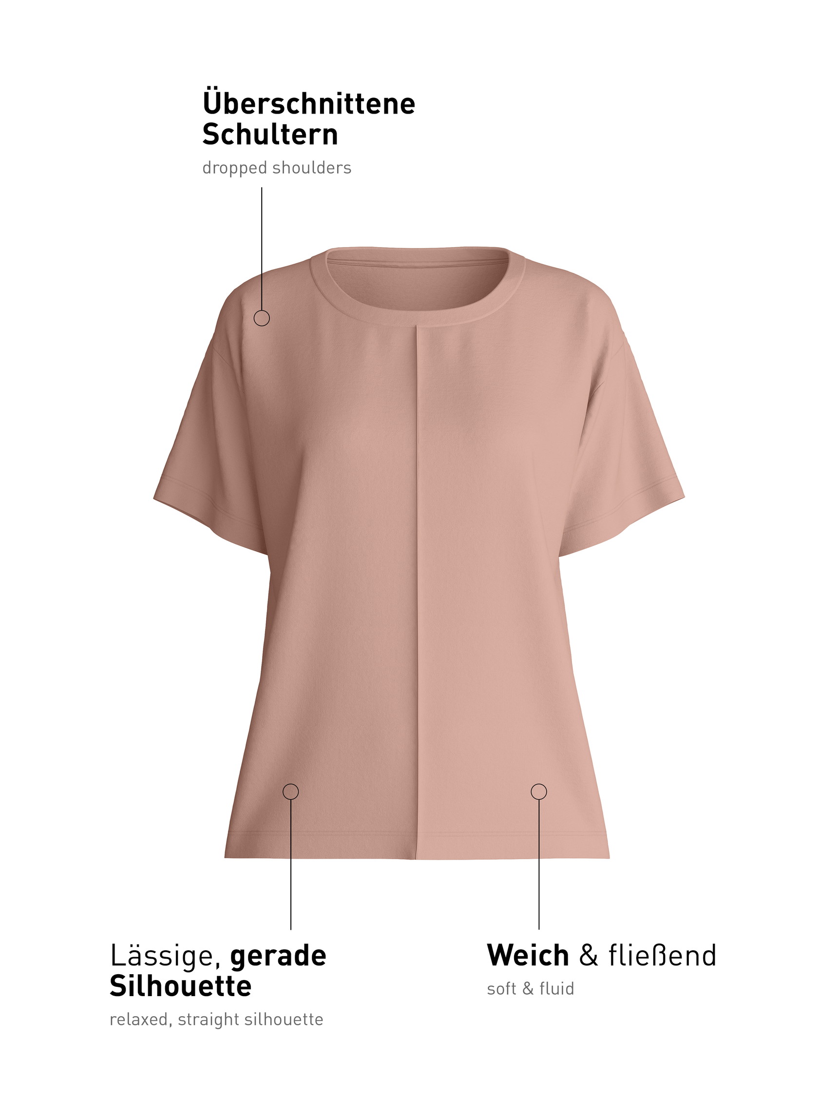 Donna - Shirt a manica corta in Modal di colore Marrone, Tinta unita, della serie Natural Loungewear di CALIDA