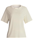 Damen - Kurzarm-Shirt aus Viskose in Schwarz, Gestreift aus Serie Favourites Layering von CALIDA