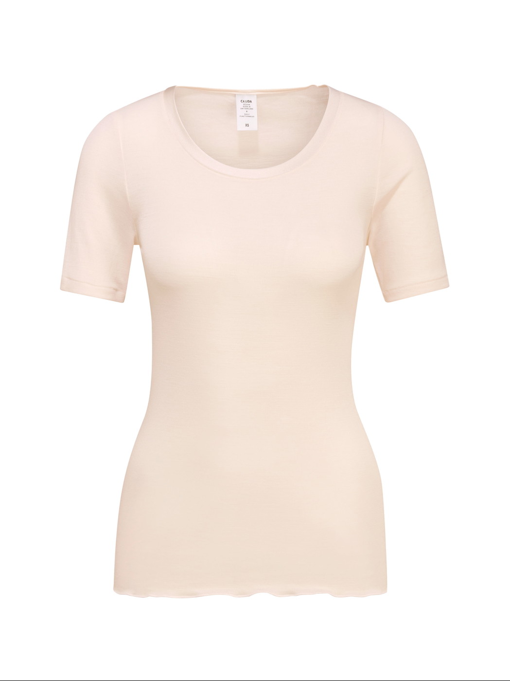 Damen - Kurzarm-Shirt aus Wolle-Seide aus Wolle in Beige, Einfarbig aus Serie True Confidence von CALIDA