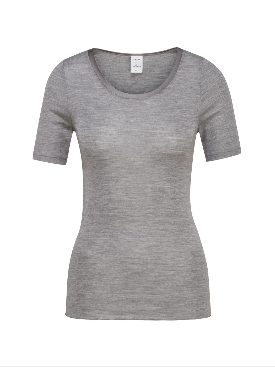 Femme - T-Shirt à manches courtes en Laine de couleur Gris, Unicolore, de la série True Confidence de CALIDA