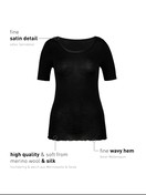 Femme - T-Shirt à manches courtes en Laine de couleur Noir, Unicolore, de la série True Confidence de CALIDA