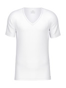 Uomo - V-Shirt in Cotone di colore Bianco, Tinta unita, della serie Cotton Code di CALIDA, Ritaglio, Sfondo bianco