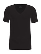 Uomo - V-Shirt in Cotone di colore Nero, Tinta unita, della serie Cotton Code di CALIDA, Sfondo bianco, Ritaglio