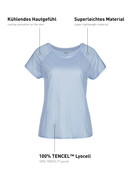 Damen - Kurzarm-Shirt aus Lyocell in Blau, Einfarbig aus Serie DSW Cooling von CALIDA
