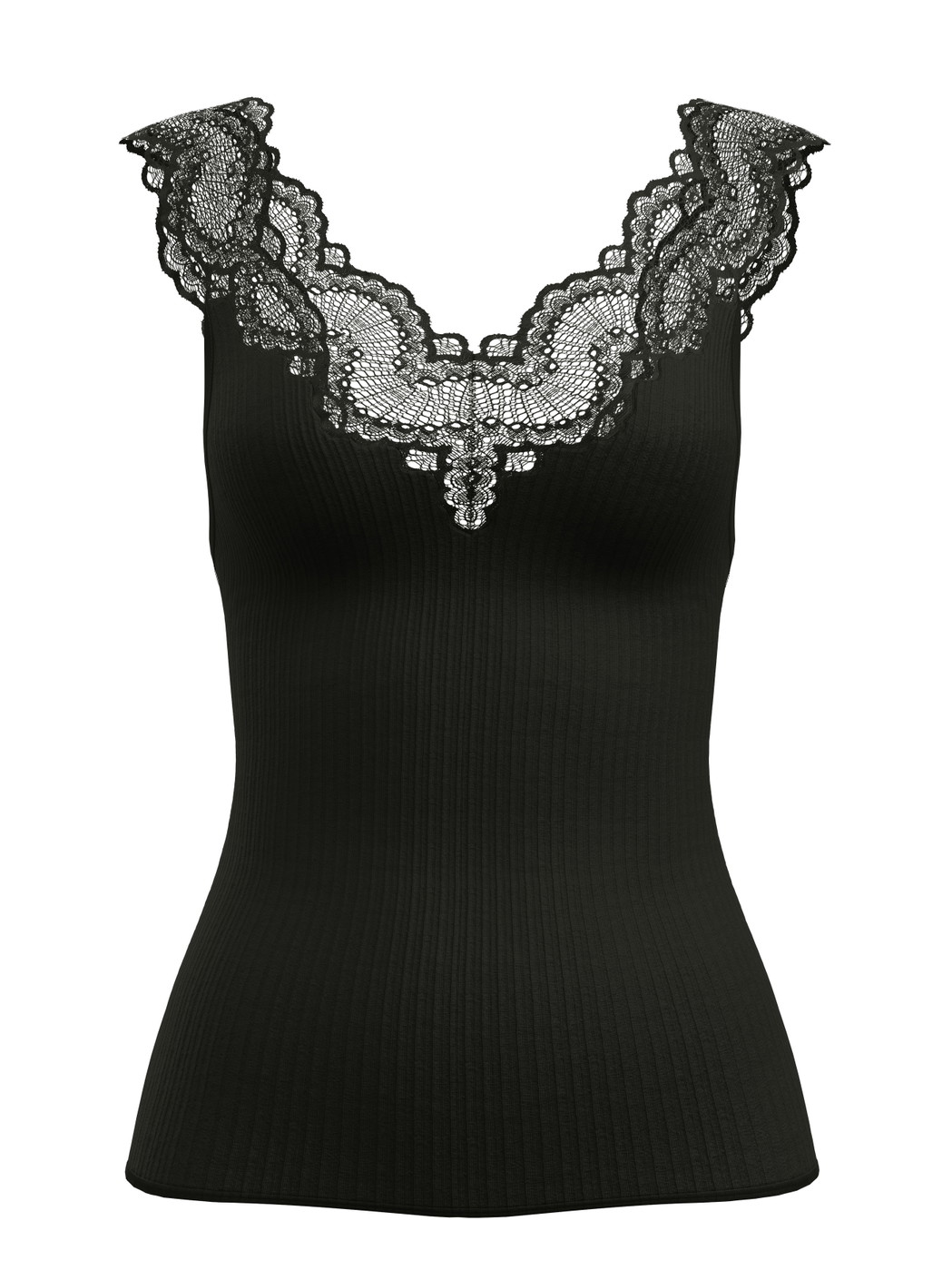 Donna - Tank top in Modal di colore Nero, Pizzo, della serie Feminine Lounge di CALIDA