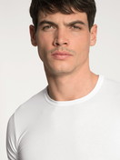 Herren - T-Shirt aus Baumwolle in Weiß, Einfarbig aus Serie Evolution von CALIDA, Detail