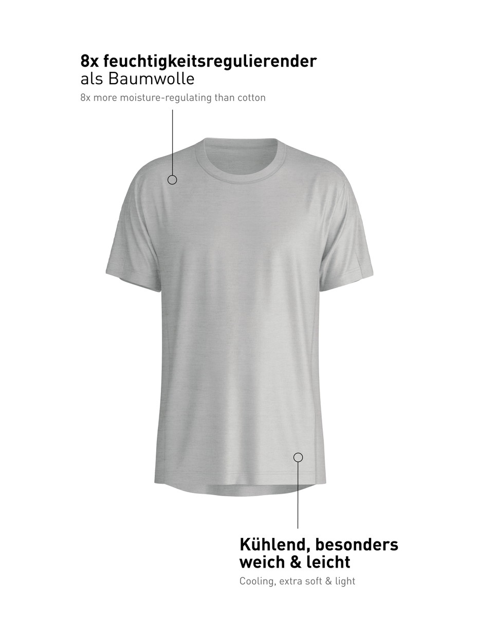 Men - Shirt short sleeve made of Lyocell in Grey, Unicoloured, from the DSW Cooling series by CALIDA