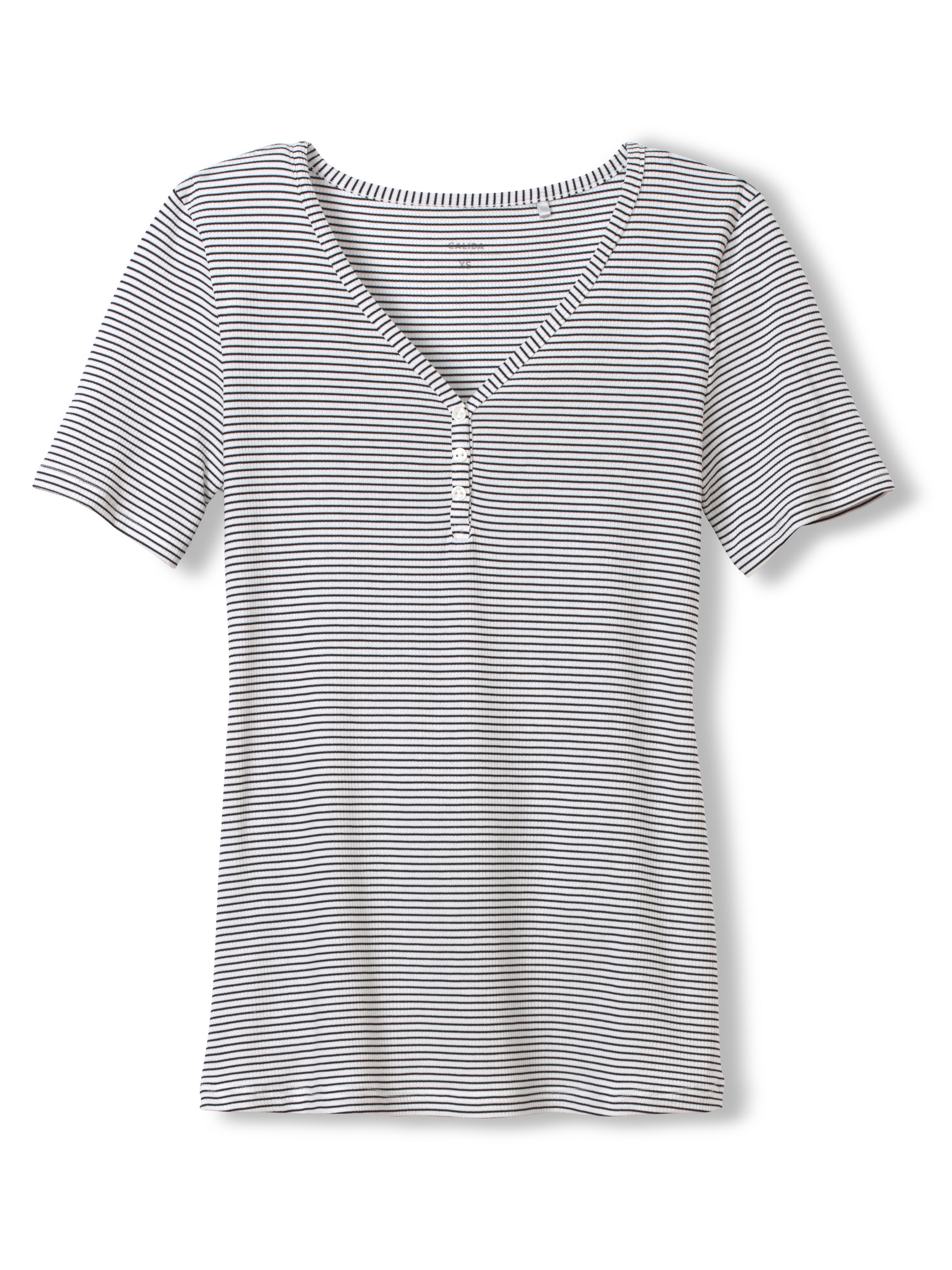 Damen - T-Shirt, V-Neck aus Modal in Blau, Gestreift aus Serie Favourites Dreams von CALIDA