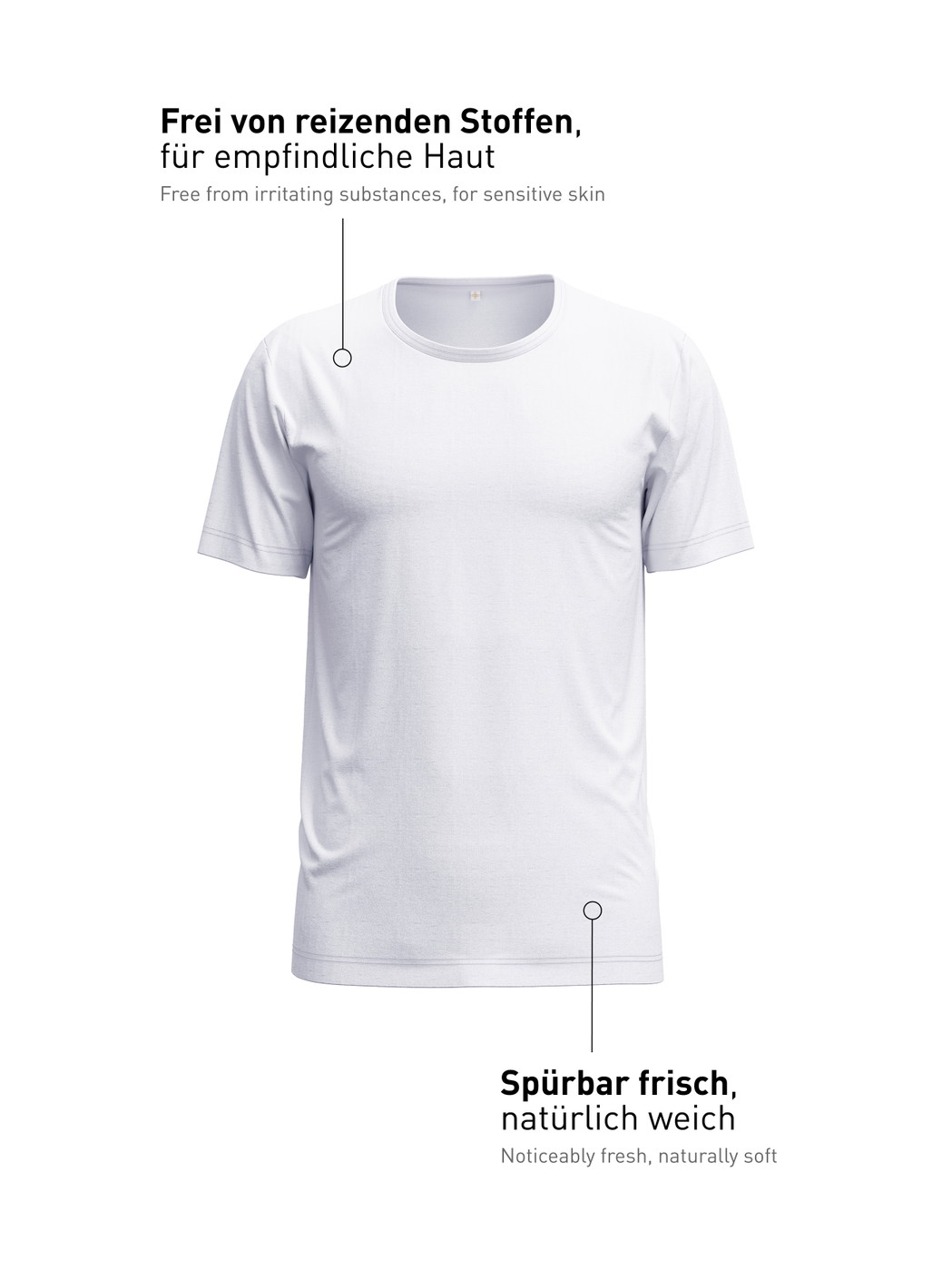 Men - Shirt shortsleeve made of TENCEL™ in White, Unicoloured, from the Natural Cooling series by CALIDA