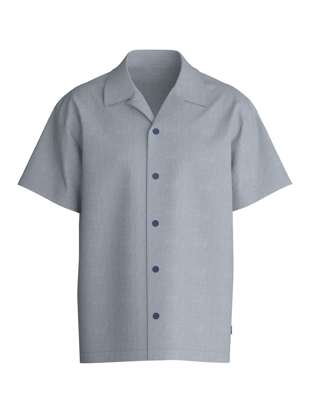 Men - Short shirt with button facing made of 100% Cotton in Grey, Unicoloured, from the RMX Sleep Journey series by CALIDA