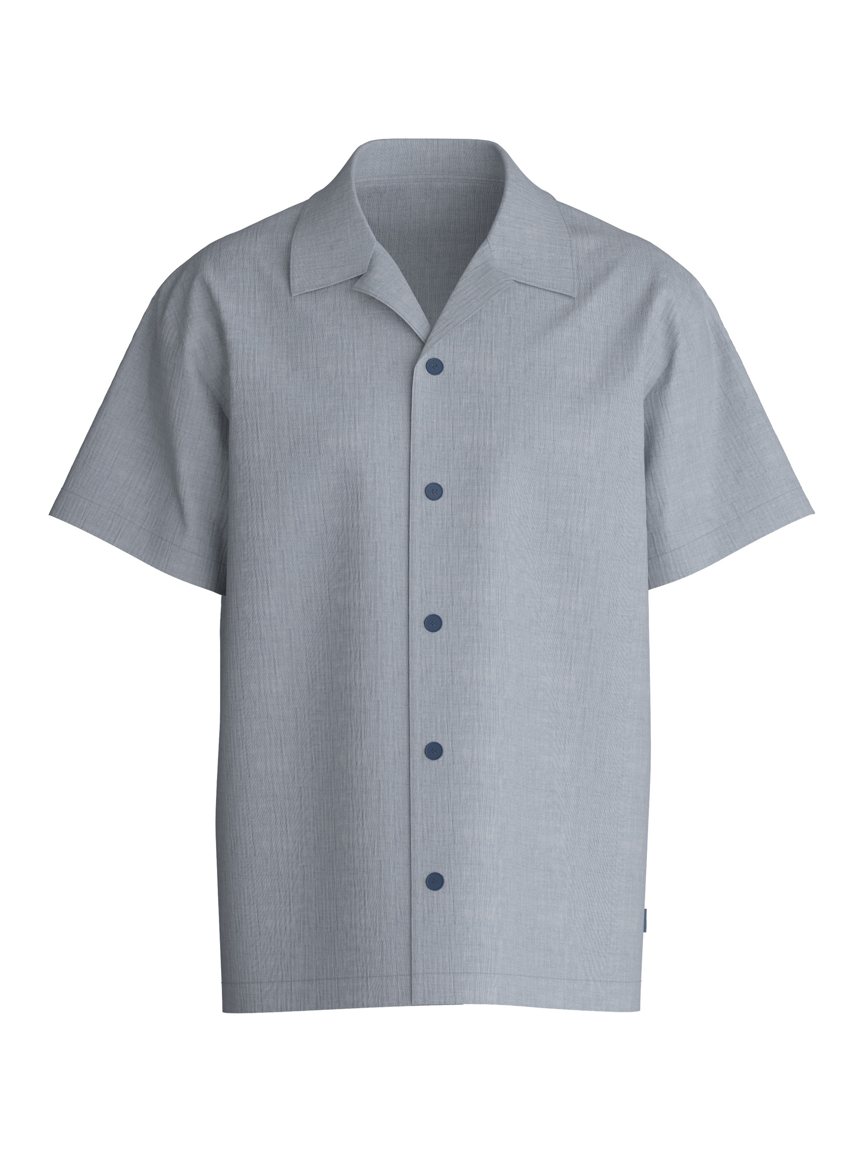 Men - Short shirt with button facing made of 100% Cotton in Grey, Unicoloured, from the RMX Sleep Journey series by CALIDA