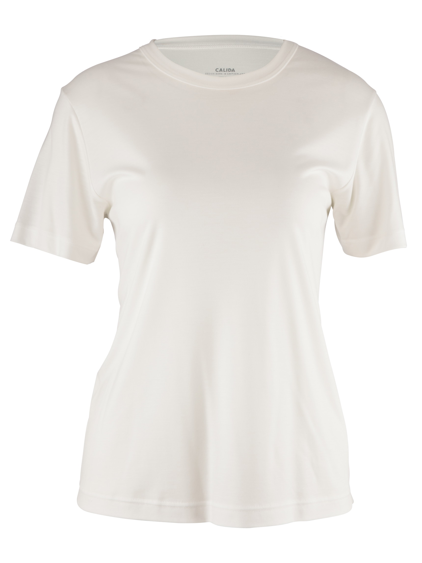 Femme - T-Shirt à manches courtes en Modal de couleur Blanc, Unicolore, de la série Lounge & Relax de CALIDA
