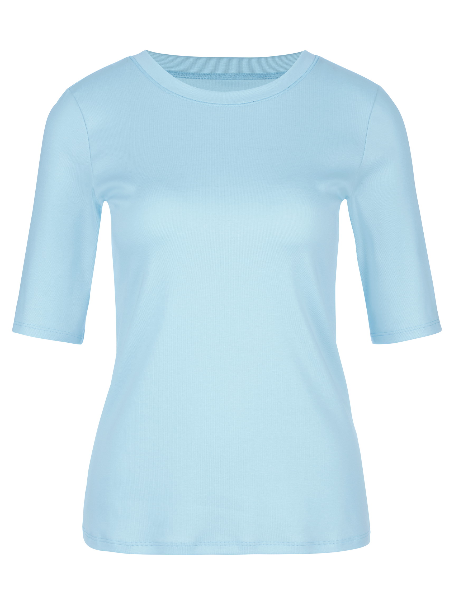 Damen - Kurzarm-Shirt aus Baumwolle in Blau, Einfarbig aus Serie Amalfi Journey von CALIDA