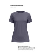 Donna - Shirt a manica corta in Modal di colore Grigio, Tinta unita, della serie Natural Skin di CALIDA