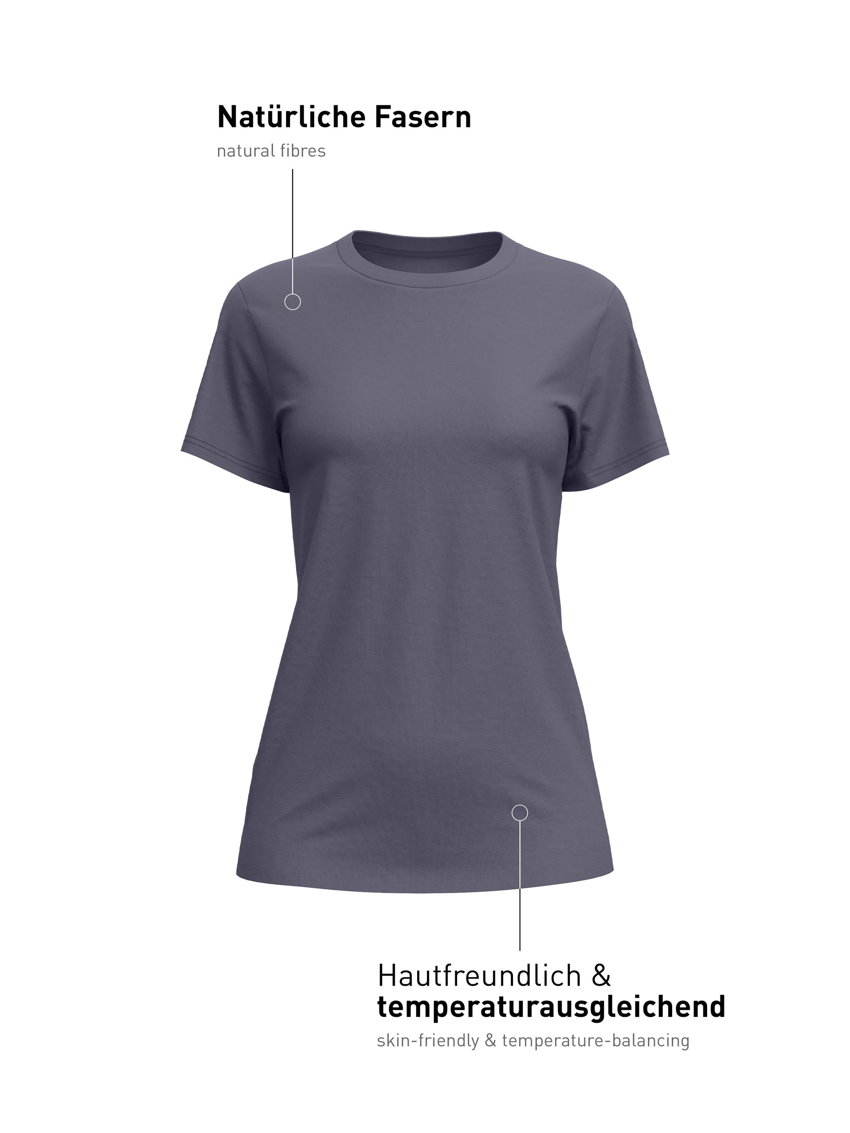 Women - Shirt short sleeve made of Modal in Grey, Unicoloured, from the Natural Skin series by CALIDA