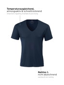Herren - Kurzarm-Shirt, V-Neck aus Modal in Blau, Einfarbig aus Serie Clean Line von CALIDA