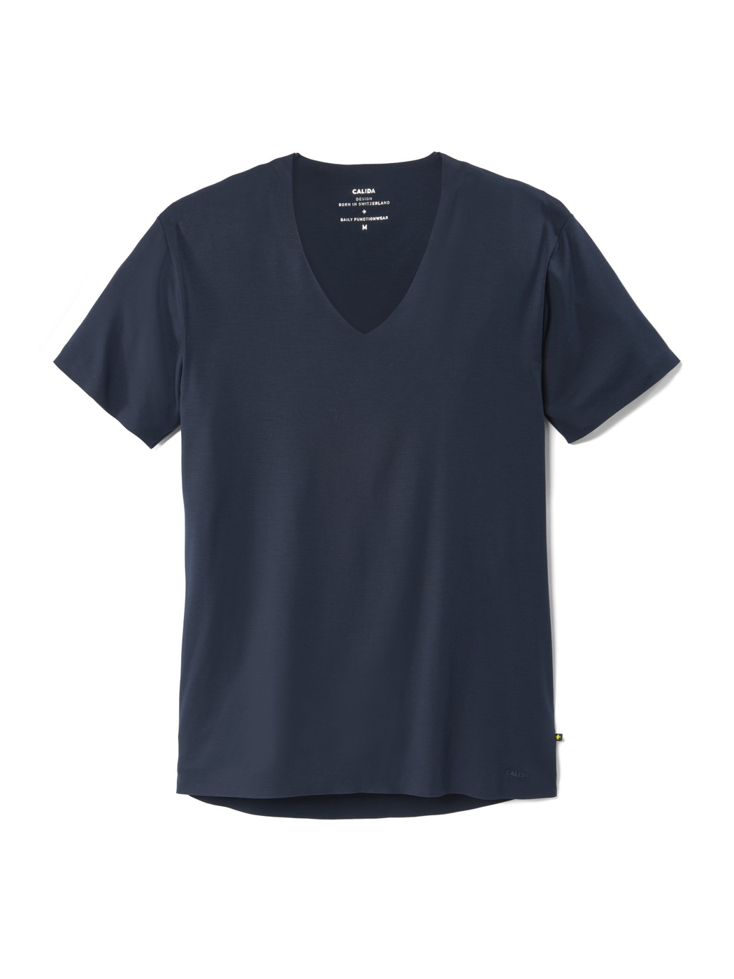 Herren - Kurzarm-Shirt, V-Neck aus Modal in Blau, Einfarbig aus Serie Clean Line von CALIDA