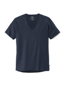 Herren - Kurzarm-Shirt, V-Neck aus Modal in Blau, Einfarbig aus Serie Clean Line von CALIDA