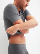Men model is wearing V-shirt made of Modal in Grey, Unicoloured from the Clean Line series by CALIDA, Additional Image