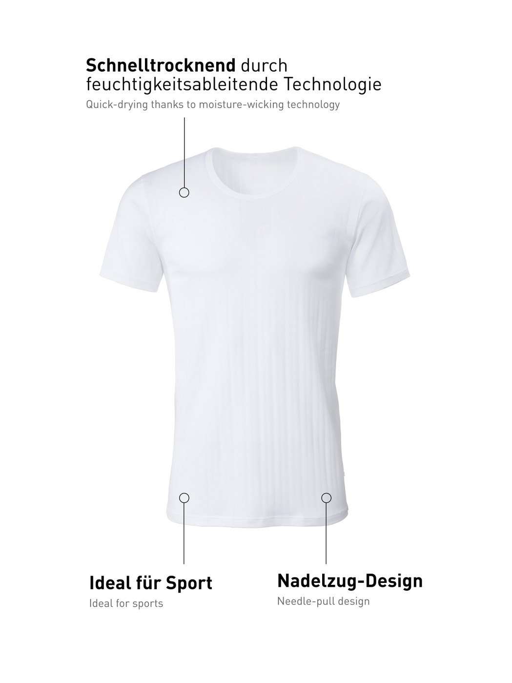 Herren - T-Shirt, Rundhals aus Baumwolle in Weiß, Einfarbig aus Serie Pure & Style von CALIDA