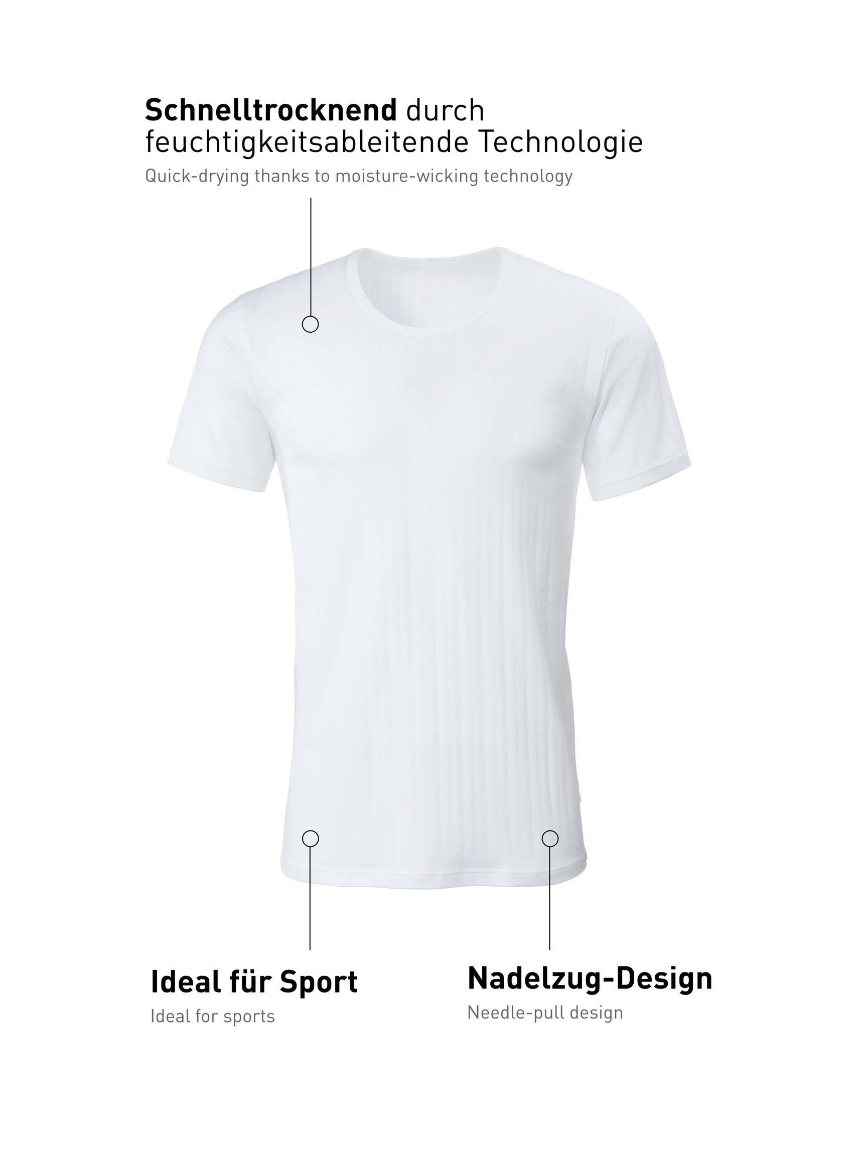 Men - T-shirt made of Cotton in White, Unicoloured, from the Pure & Style series by CALIDA