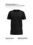 Homme - T-shirt en Coton de couleur Noir, Unicolore, de la série Pure & Style de CALIDA