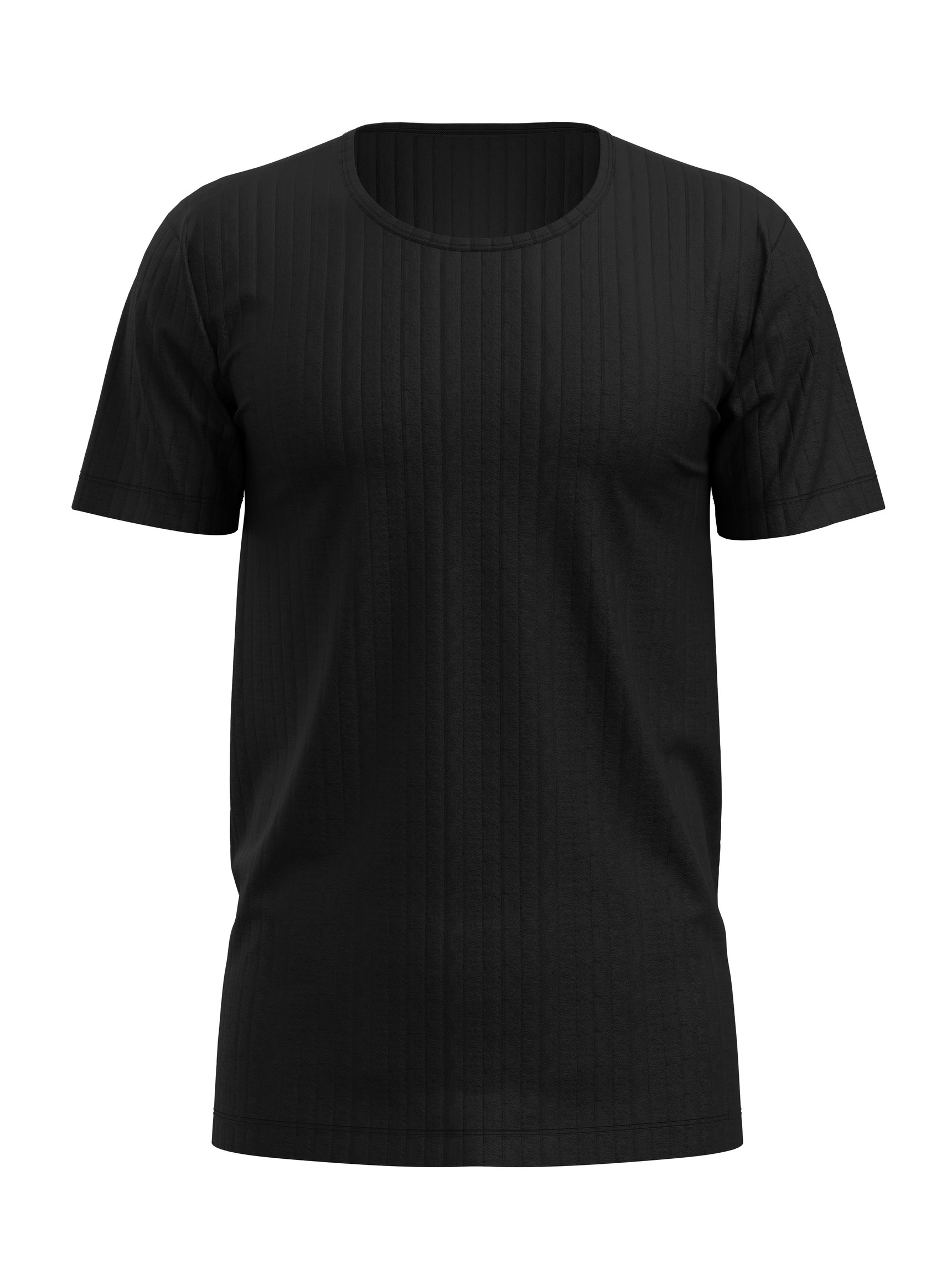 Homme - T-shirt en Coton de couleur Noir, Unicolore, de la série Pure & Style de CALIDA